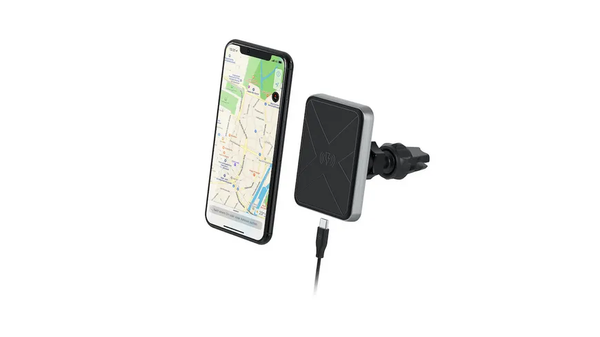 Xlayer Kfz-Ladegerät magfix Wireless Charging Magnethalterung Qi-zertifiziert Kfz-Starterkit Black