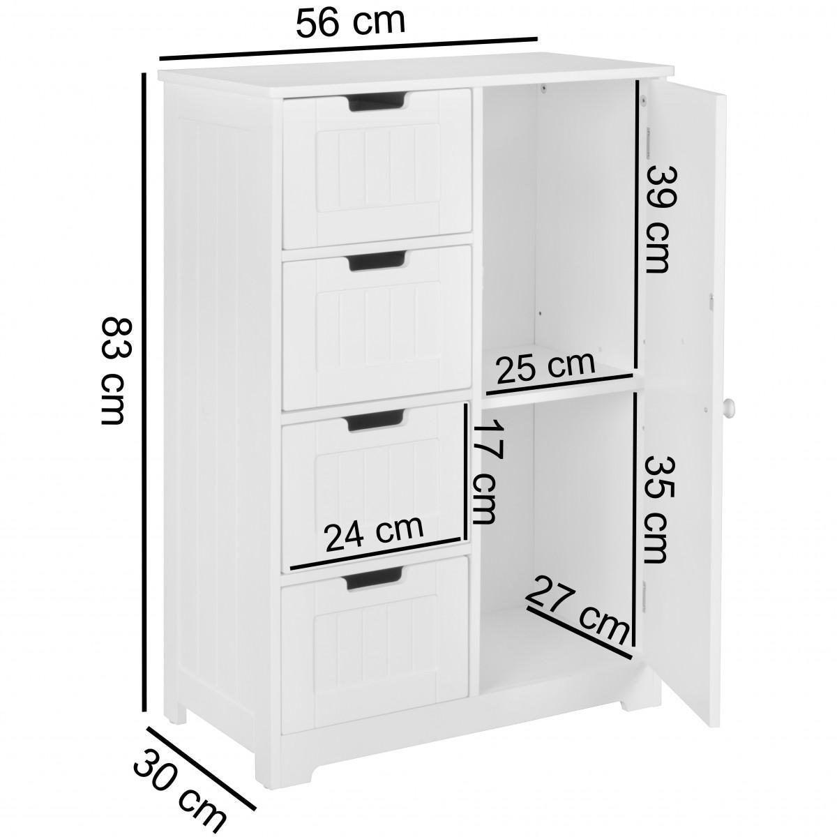 Wohnling Badschrank LUIS 56 x 83 x 30 cm