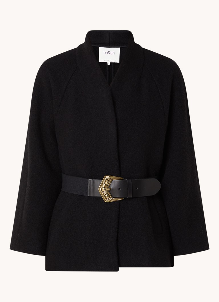 ba&sh  Hini cape van wol met gespdetail
