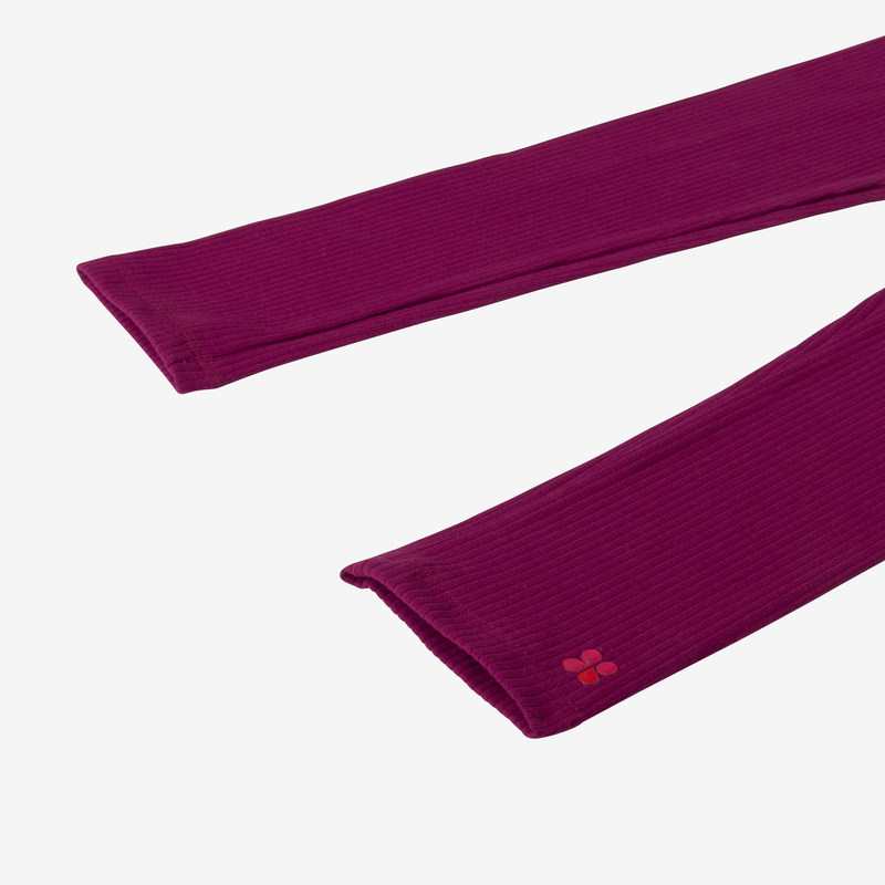 Leggings fille violet côtelé logo Catimini