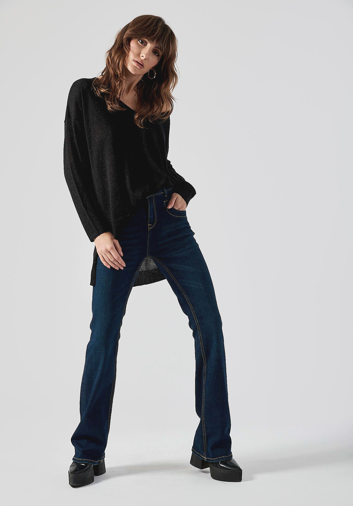 FERLY  Pull noir Femme