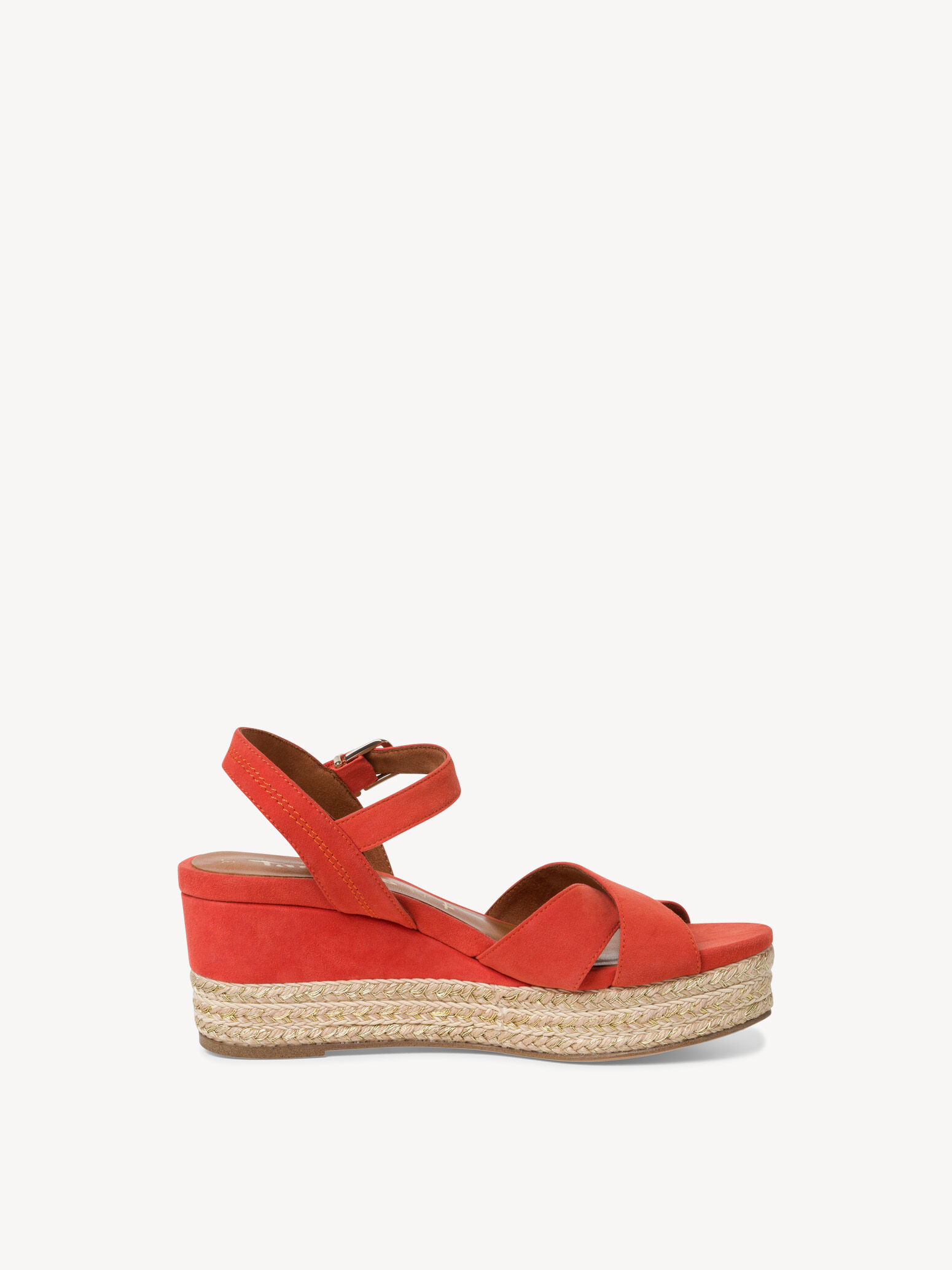 Sandale à talon en cuir - orange