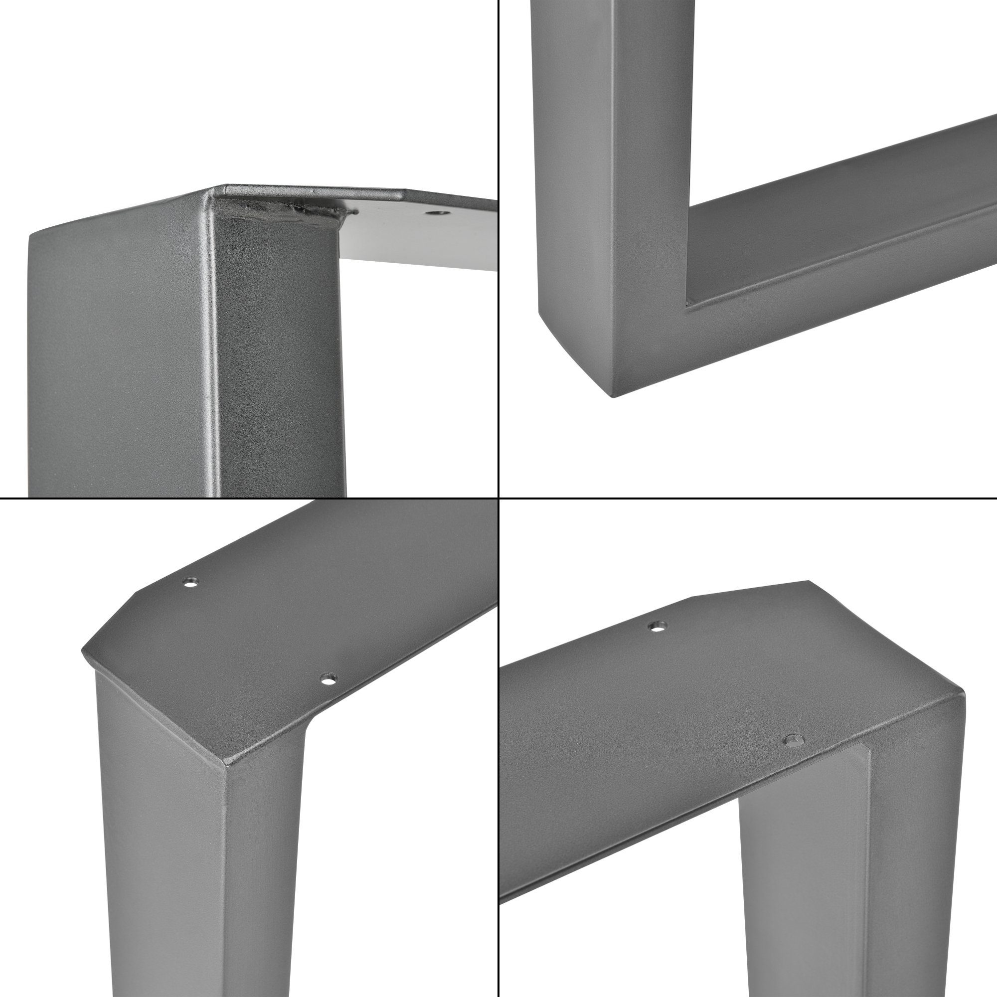 en.casa Untergestell, Makers Bankgestell 2er-Set Stahlgrau 30x43cm