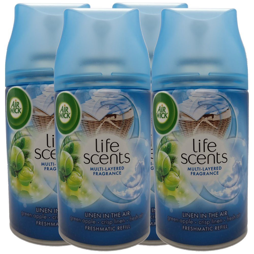 Air Wick Raumduft Leinen in der Luft (4 x 250ml, 4-St), Freshmatic Nachfüller