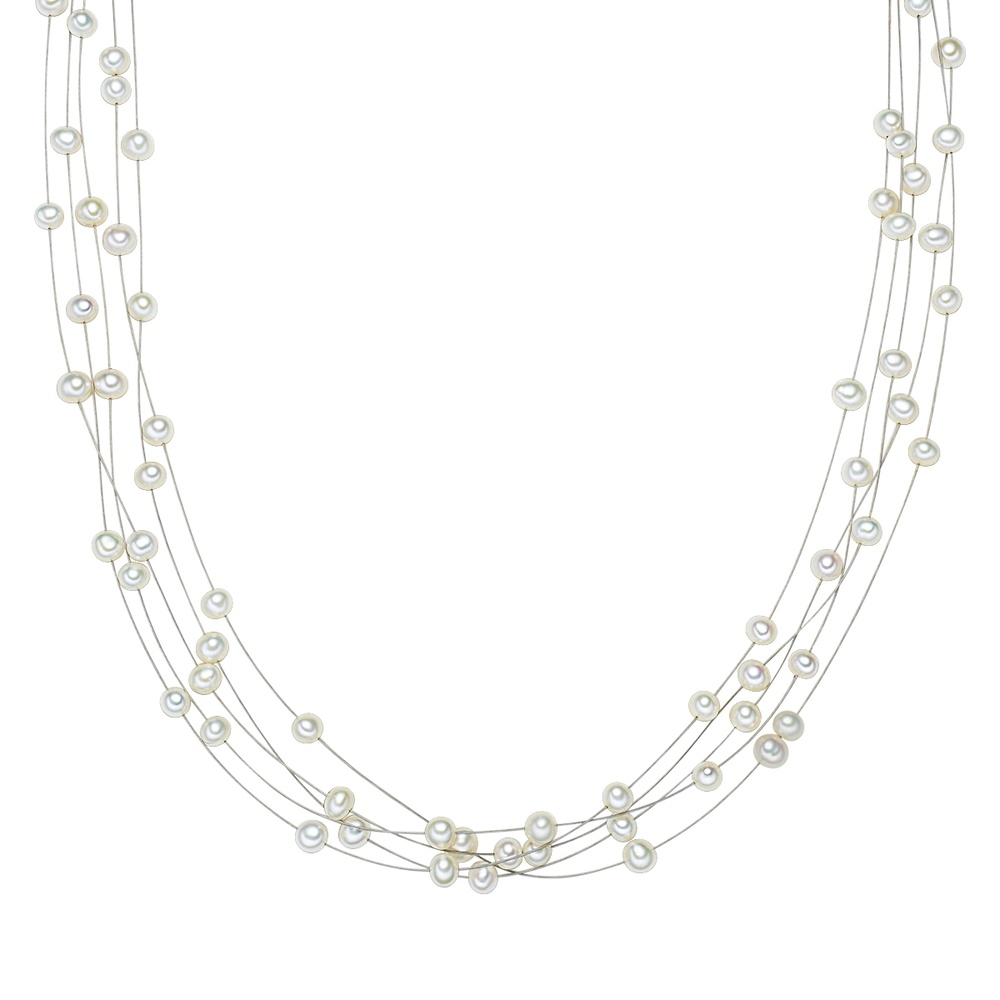 Valero Pearls Collier de perles Perle de culture d'eau douce Perle de culture d'eau douce en Bl collier