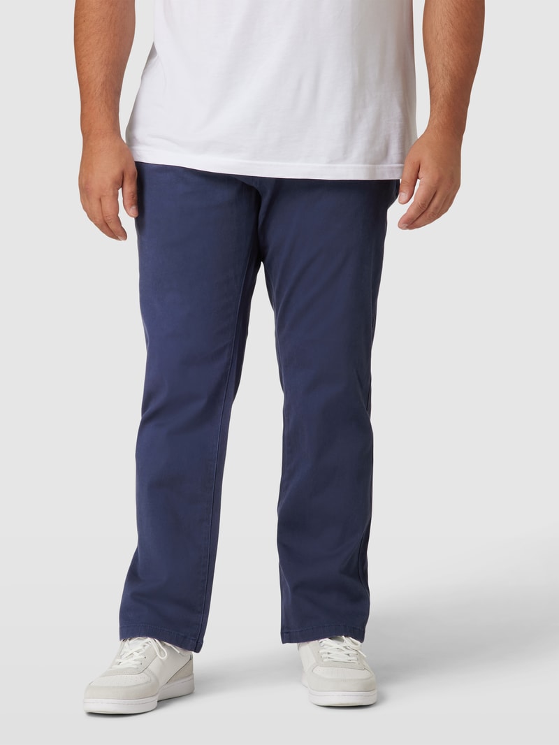 PLUS SIZE Stoffhose mit Knopf- und Reißverschluss Modell 'MARCO' in dunkelblau