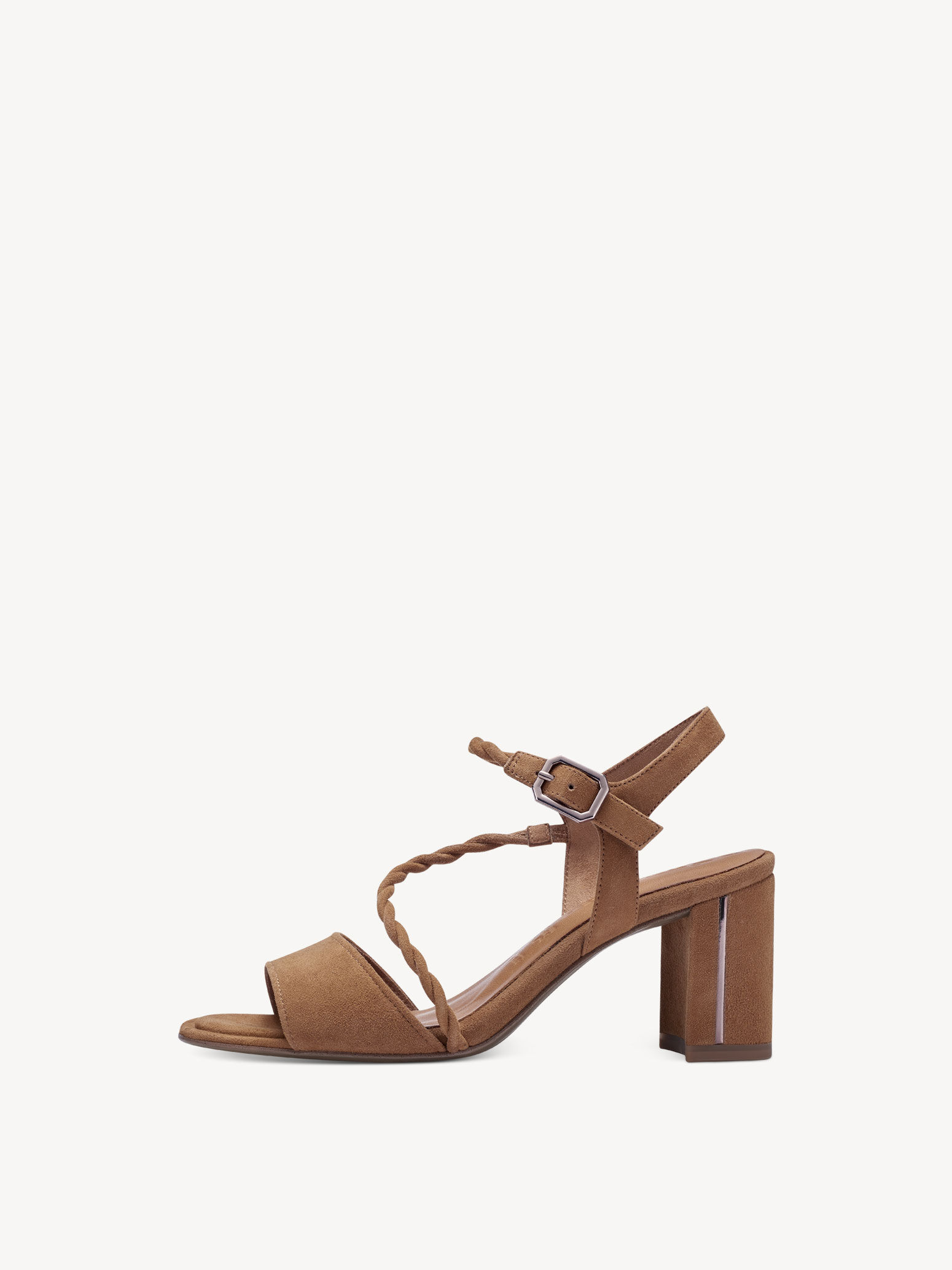 Sandale à talon en cuir - marron