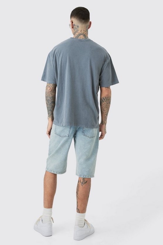 Tall zerrissenes Oversize T-Shirt mit floralem Print