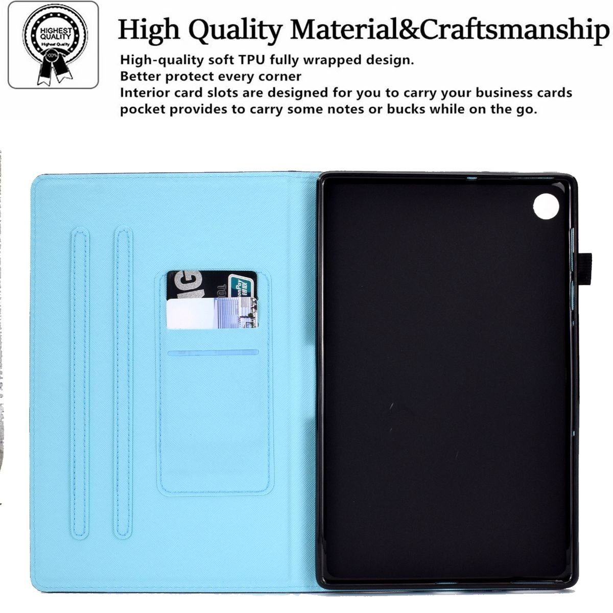 Wigento Tablet-Hülle Für Samsung Galaxy Tab A8 2021 X205 X200 Design Motiv 2 Kunstleder Hülle Cover Tablet Tasche Case Neu