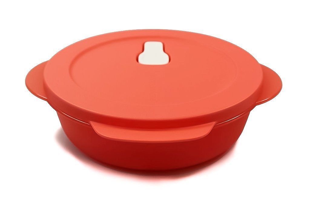 TUPPERWARE Mikrowellenbehälter CrystalWave 900 ml mit Abtrennung lachs + SPÜLTUCH