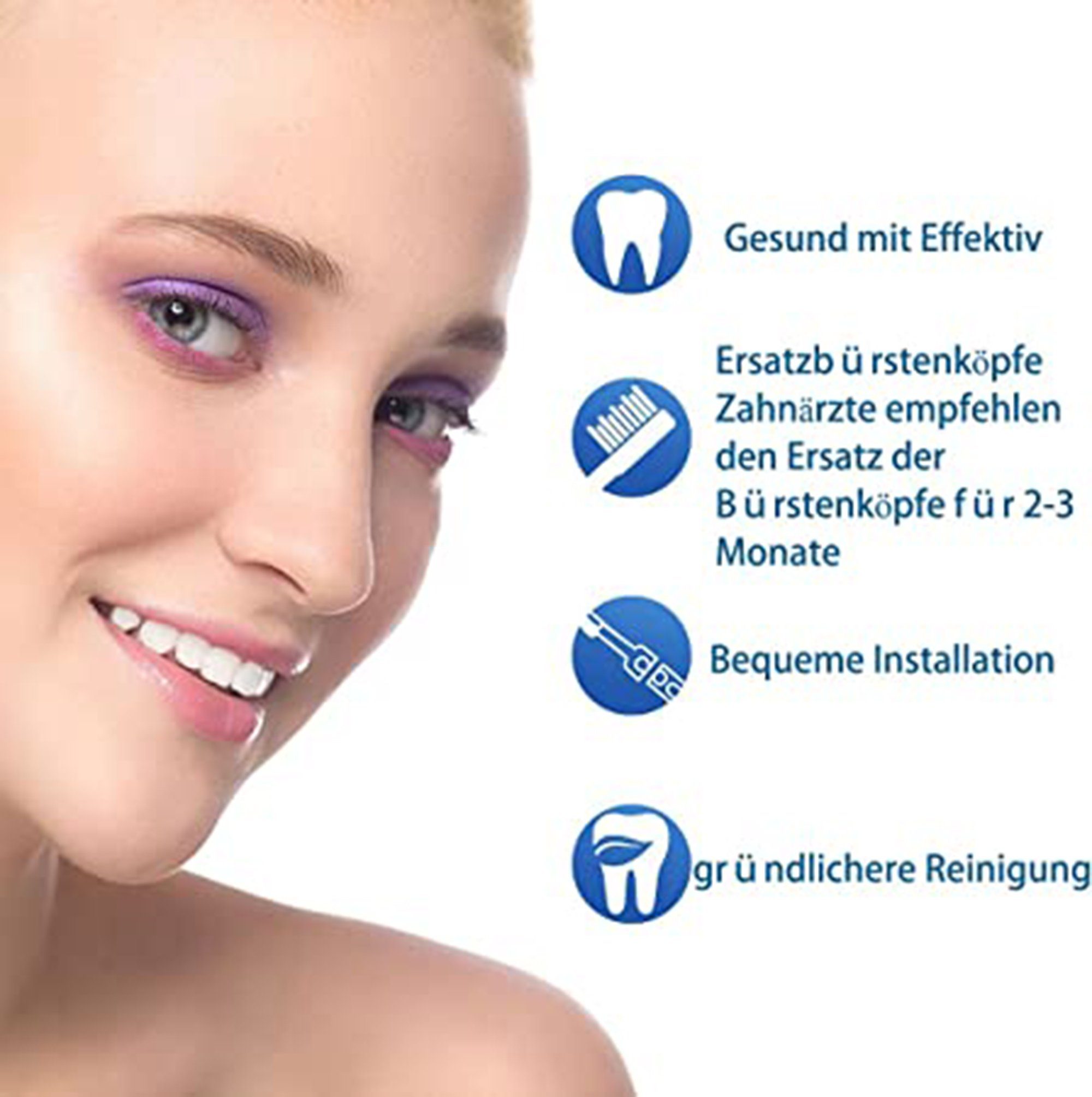Tisoutec Aufsteckbürsten Standard-Bürstenköpfe Kompatibel mit Philips Sonicare, (Modell HX3/HX6/HX9 Serie) ,Aufsteckbürsten für Schallzahnbürsten Ersatzbürsten Standard-Bürstenköpfe,Elektrische Zahnbürste Aufsteckbürsten täglich präzise Zahnreinigung