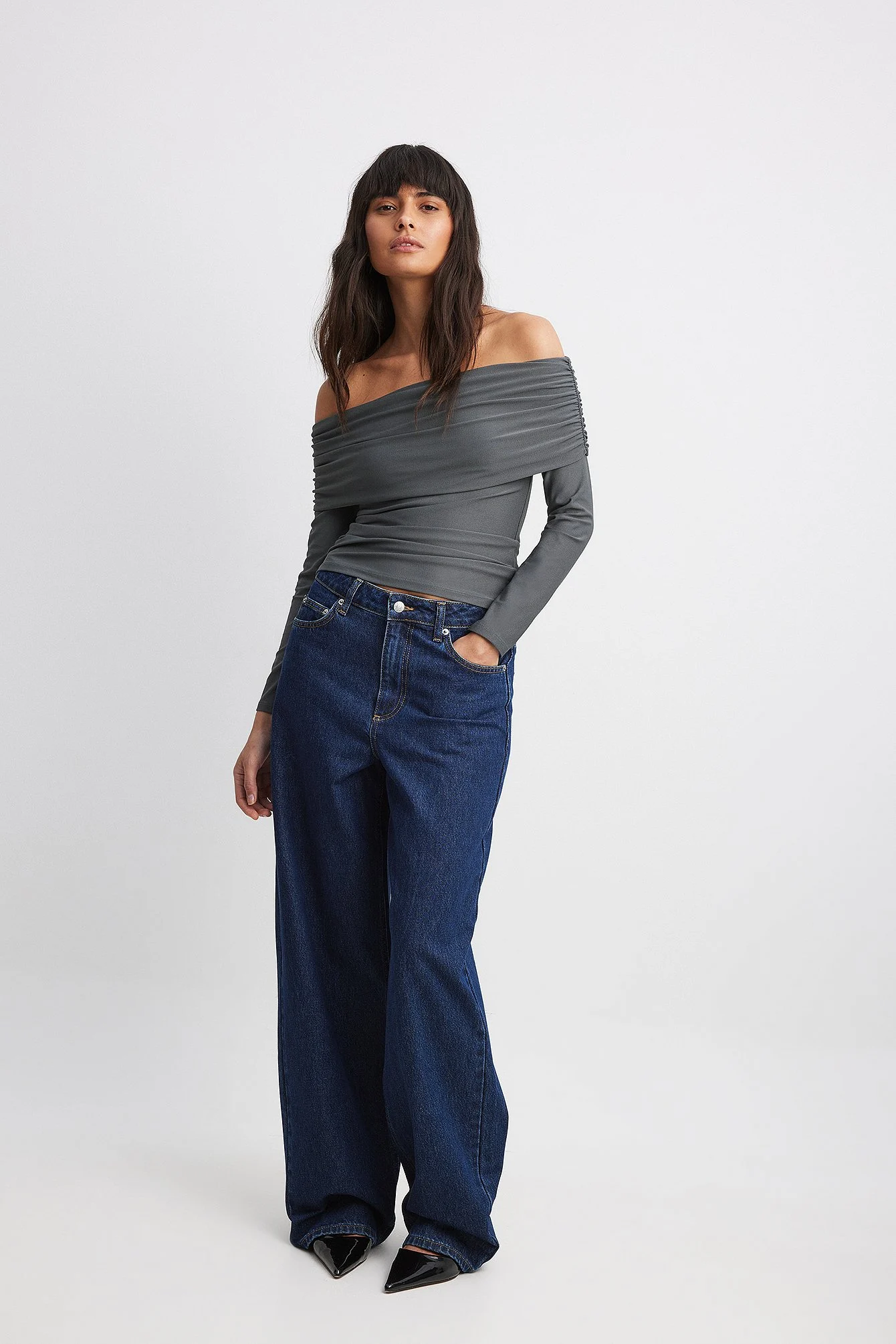 Schulterfreies Jersey-Top
