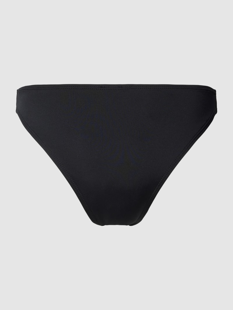Bikini-String mit gerippten Abschlüssen in schwarz