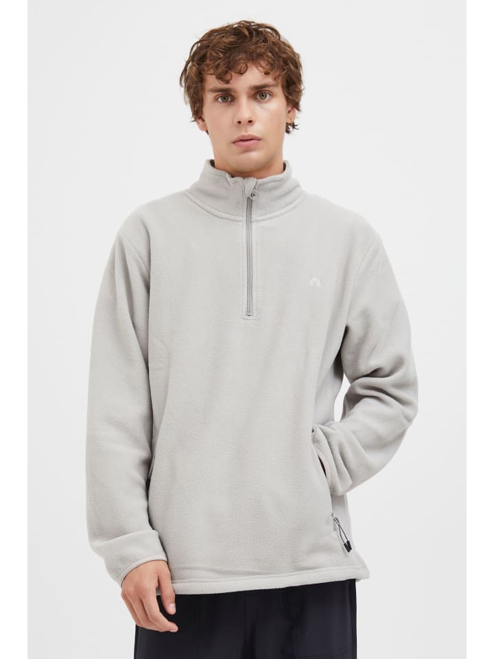 North Bend Troyer NBCotas M 233866MMM Atmungsaktiver Fleecepullover mit Troyer Kragen in Grau günstig kaufen