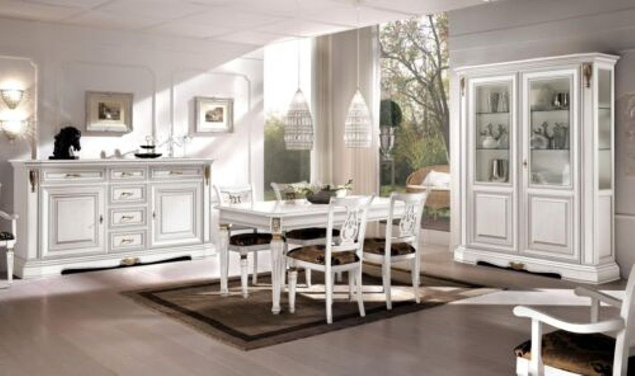 JVmoebel Esszimmer-Set, Esszimmer Esstisch Stuhl Kommode Vitrine Gruppe Set 7tlg Neu