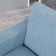HOMCOM Kindersessel Kindersofa mit dickem Schaumstoff und dicken Sitzkissen Kindercouch Stuhl Liegesofa mit Anti-Rutsch-Füßen für 3-8 Jahre Kinder Holz Leinen Schaumstoff Blau 49x45x44,5 cm