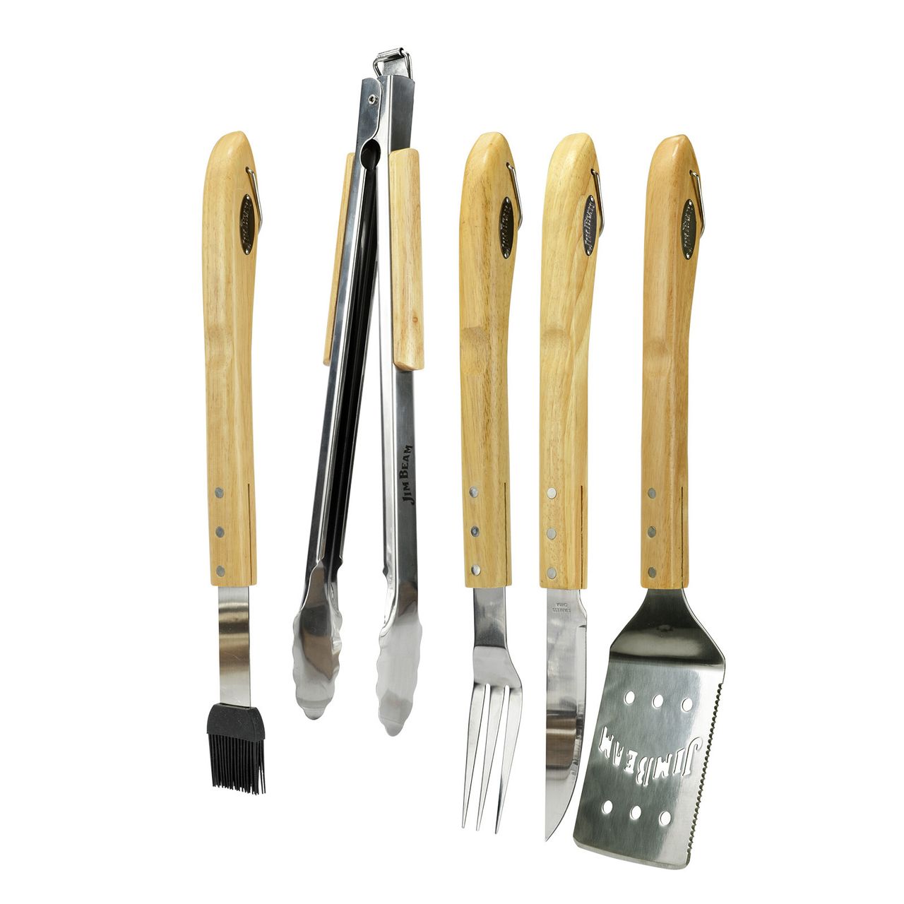 Jim Beam Grillbesteck 5 tlg. Holz Geschenkset