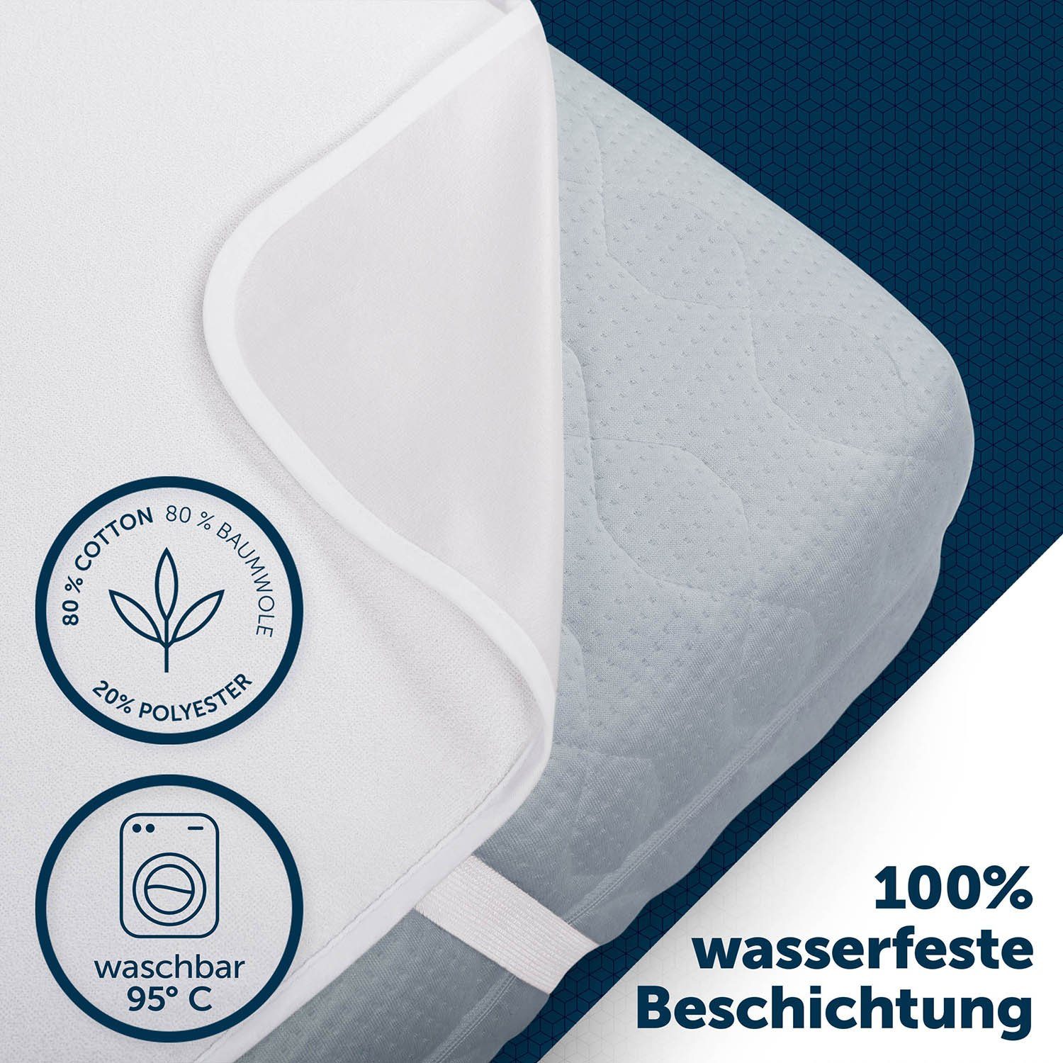 Matratzenschoner Wasserdichter Matratzenschoner- atmungsaktive Matratzenauflage Blumtal, Matratzenschutz ohne Knistern
