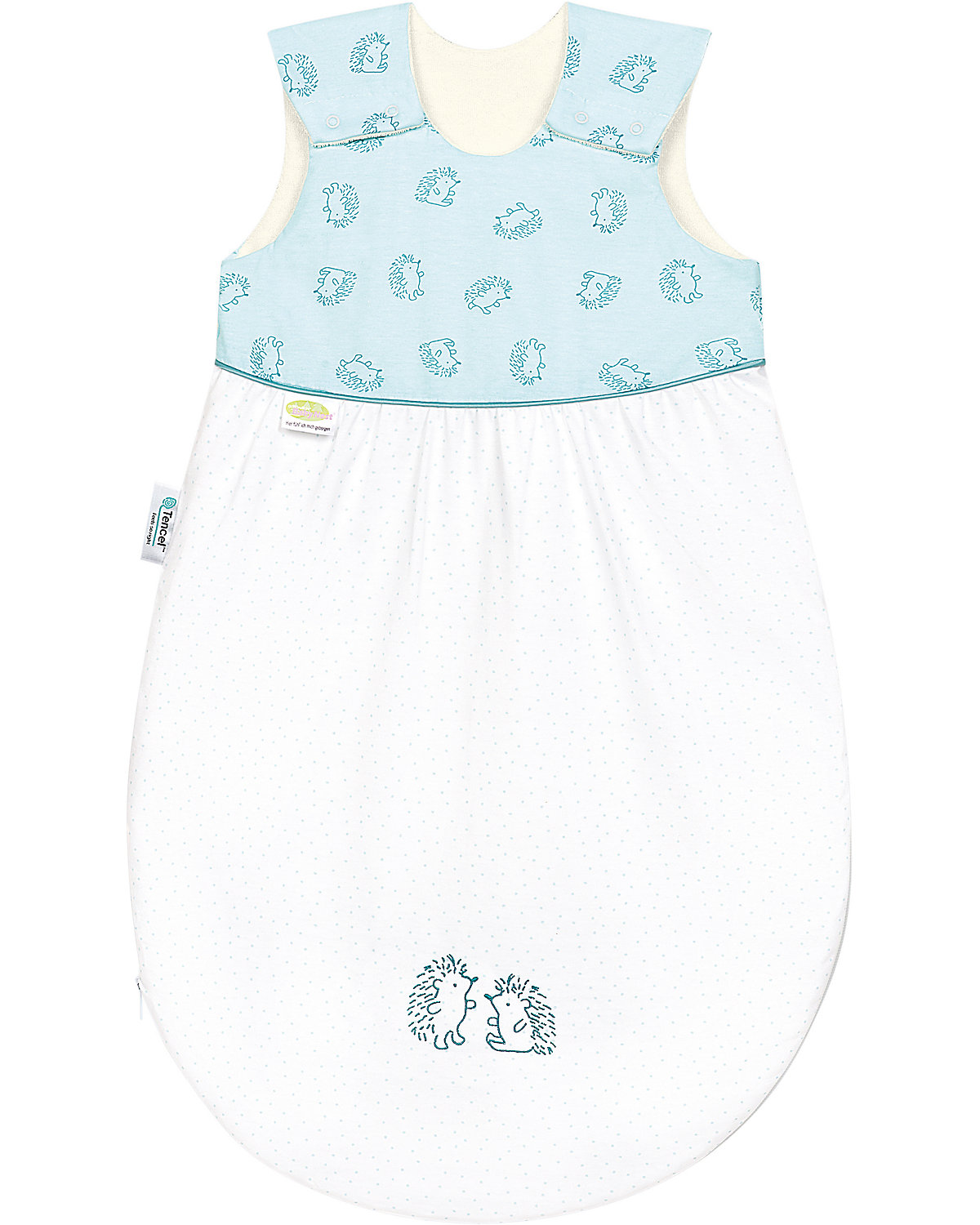 Klimasoft-Sommerschlafsack cold, Igel mint, Gr. 60 - TOG 0,5