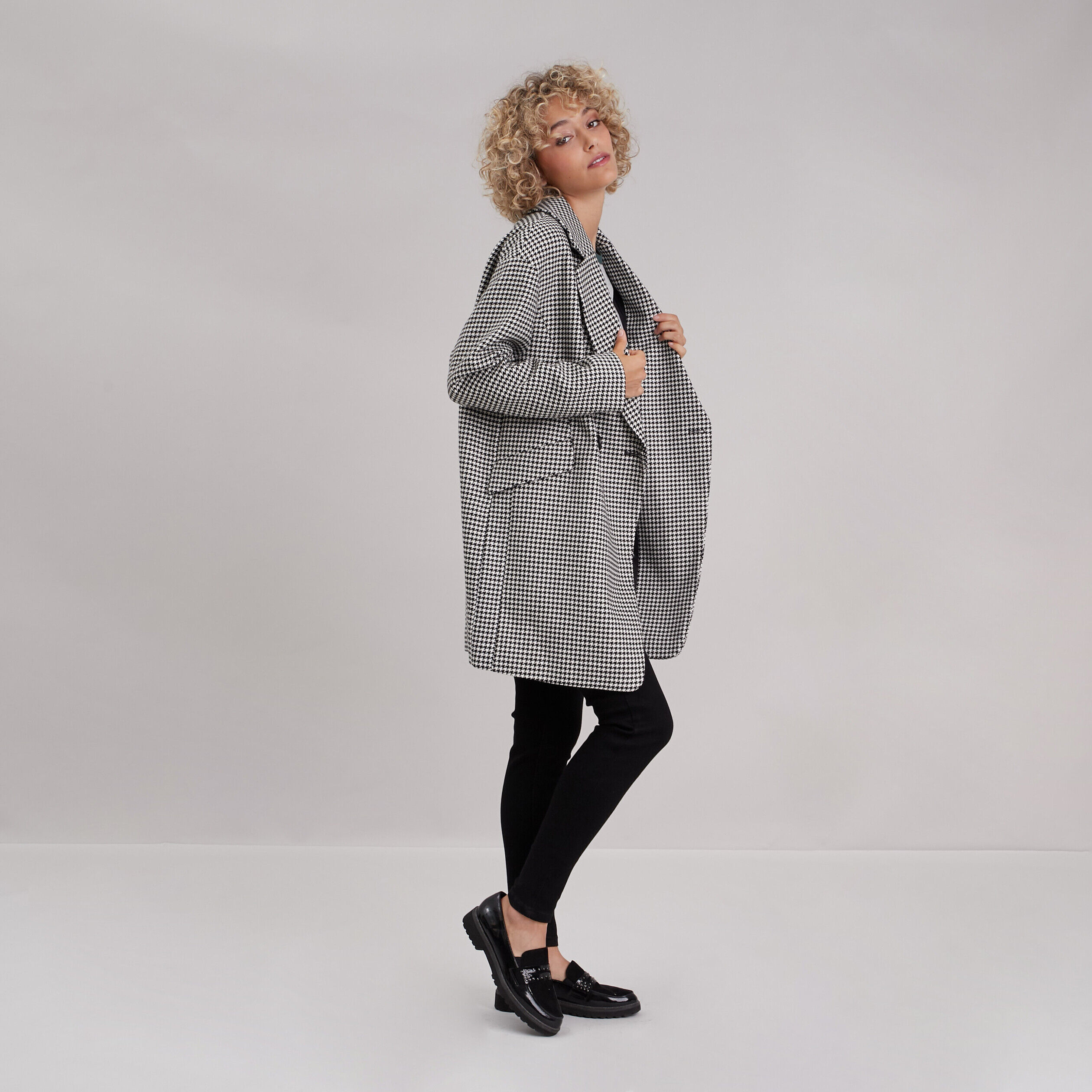 Manteau droit boutonné blanc femme | Cache Cache