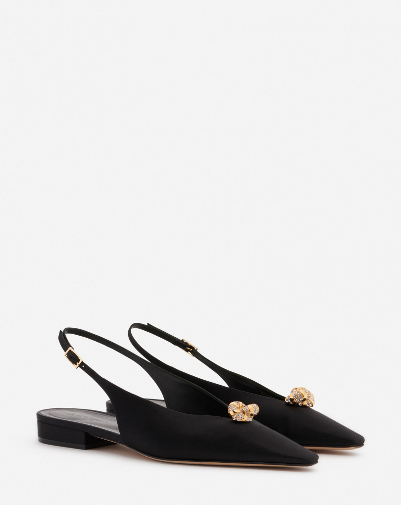 MULE SLINGBACK SWING EN SATIN AVEC BIJOU MELODIE