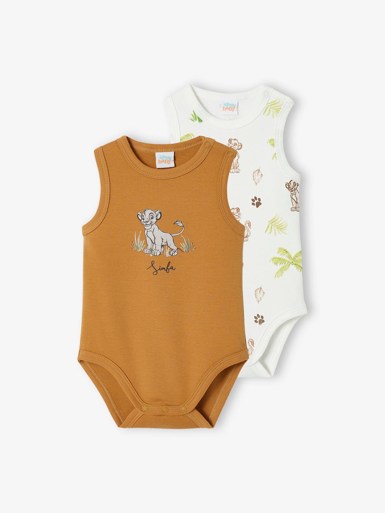 Lot de 2 bodies bébé garçon DS® Le Roi Lion caramel