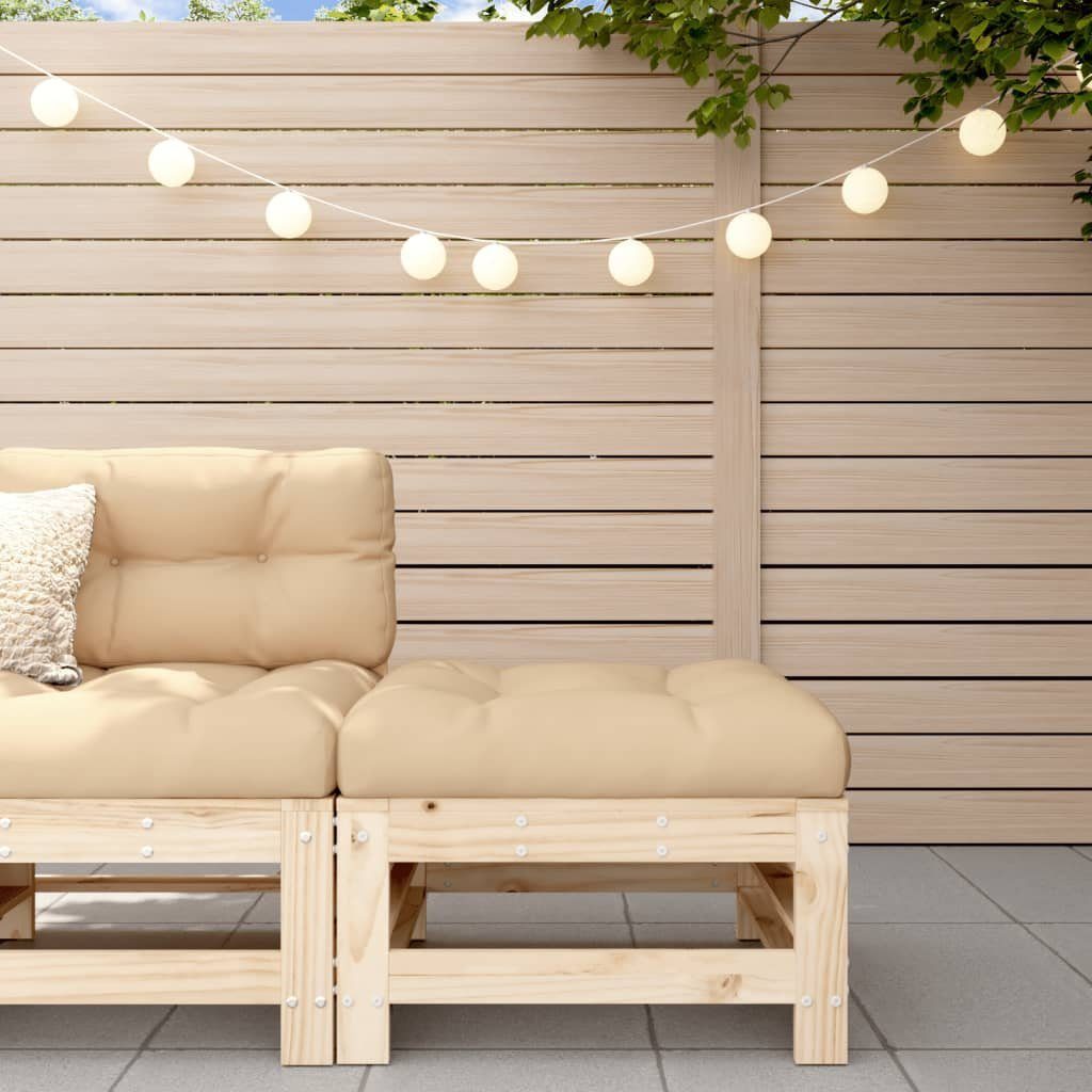 vidaXL Loungesofa Gartenhocker mit Kissen Massivholz Kiefer, 1 Teile