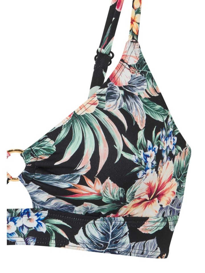 LASCANA Triangel-Bikini-Top in schwarz bedruckt günstig kaufen
