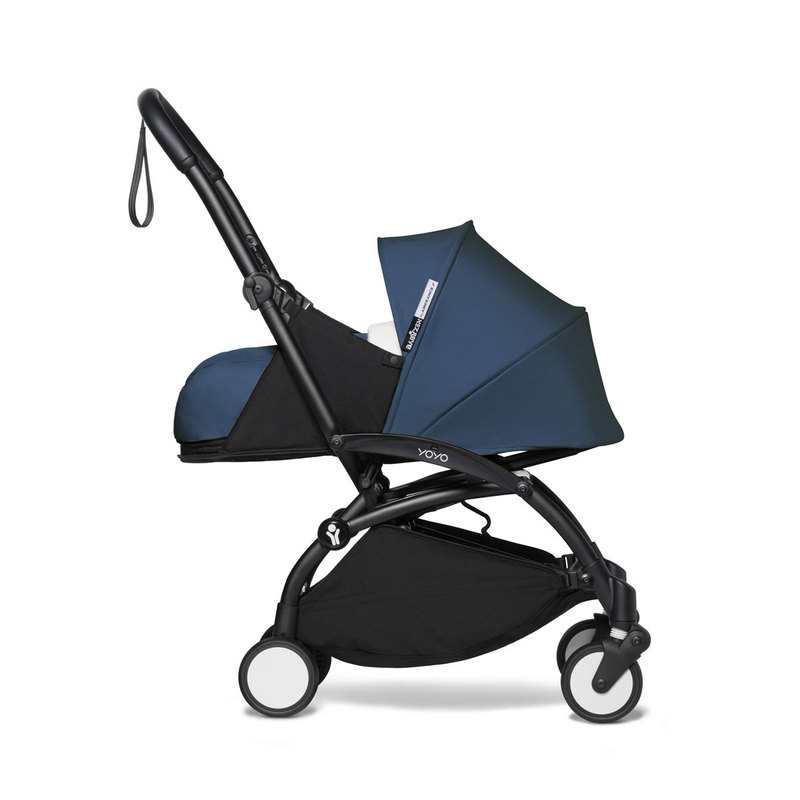 Poussette Yoyo2 4 roues châssis noir assise 0+ bleu Babyzen