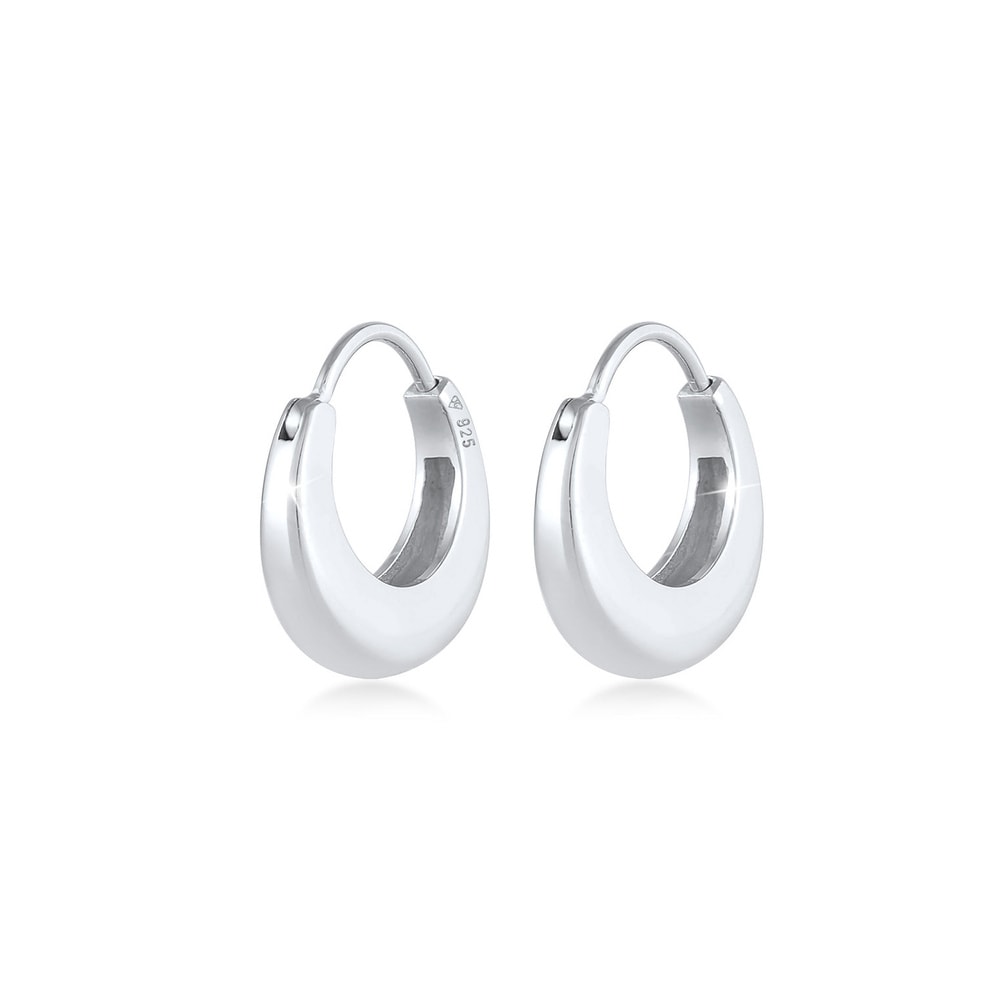 Elli Elli Boucles d'Oreilles Tendance élégante pour les femmes Créoles Chunky Oval en  Boucles d'oreilles