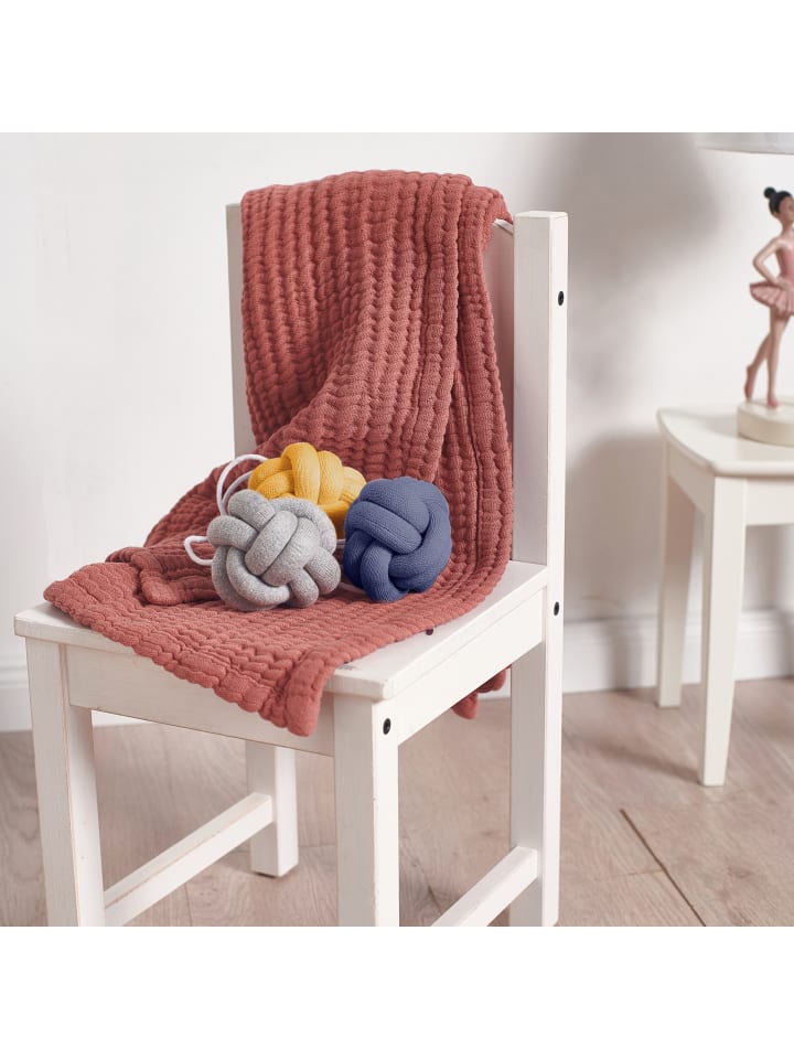 nordic coast company  Baby Gym Spielzeug Knoten Blau | Grau | Curry - 3er Set günstig kaufen onesize