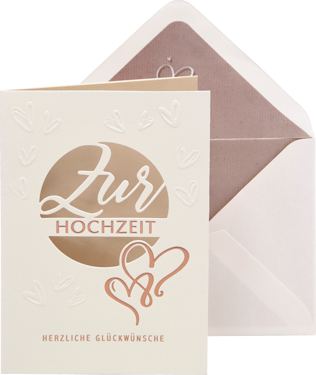 Grußkarte Hochzeit 2 Herzen, 1 St