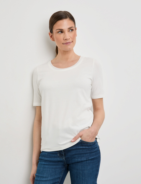 T-Shirt mit dekorativer Ausschnittblende