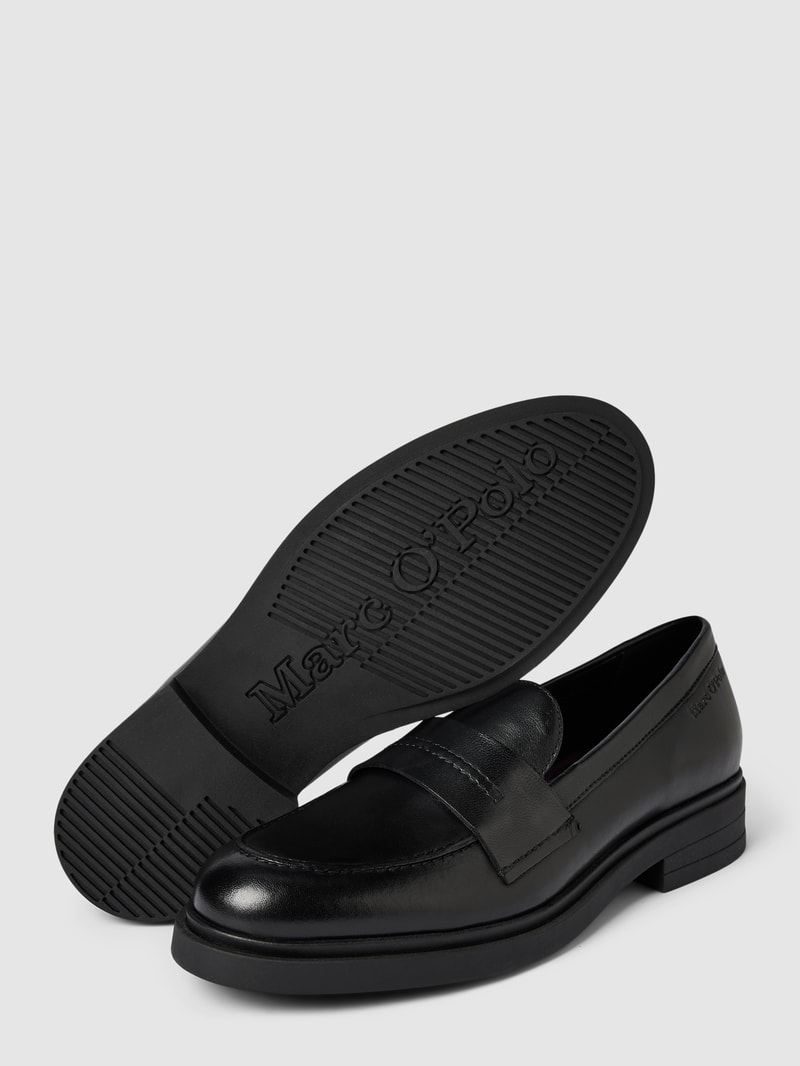 Penny-Loafer aus echtem Leder in schwarz