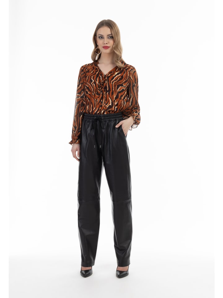faina Lederhose in Schwarz günstig kaufen L