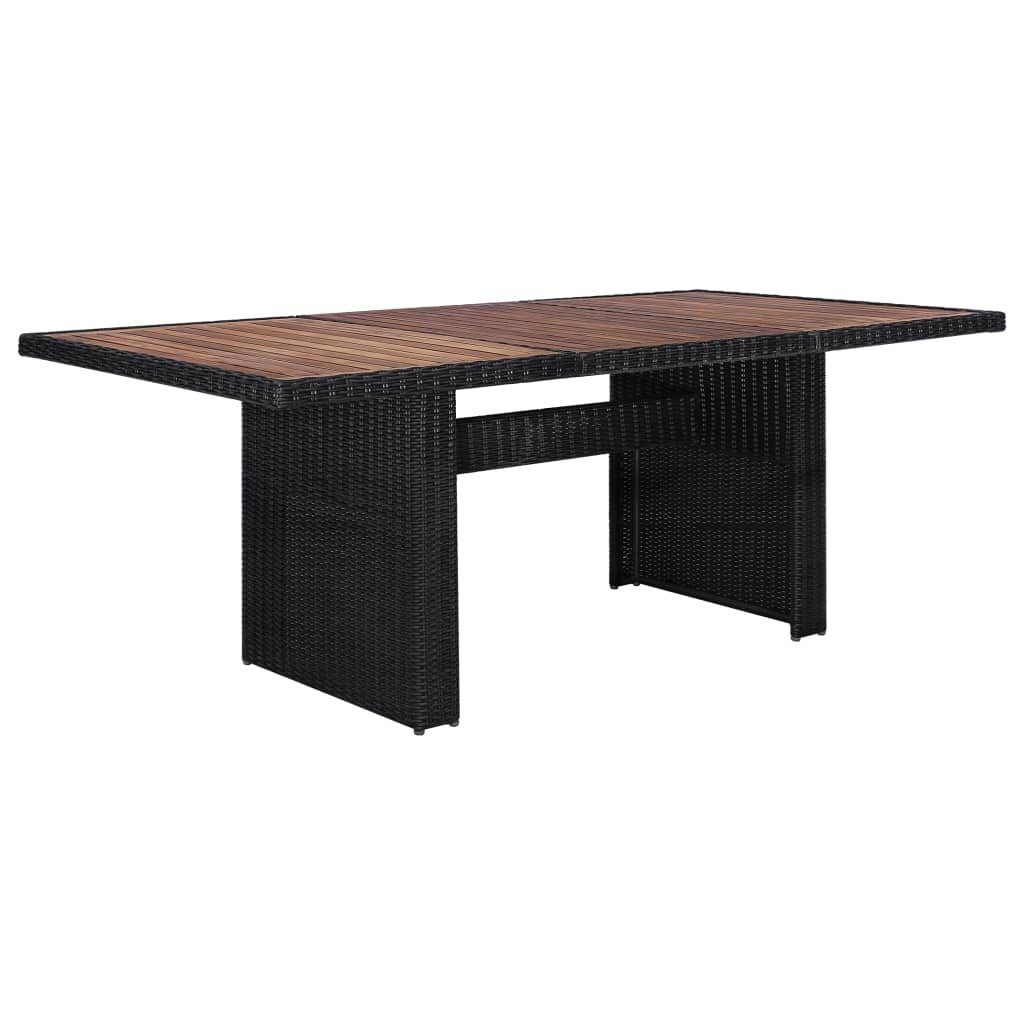 vidaXL Garten-Essgruppe 9-tlg. Garten-Essgruppe Poly Rattan Schwarz, (9-tlg)