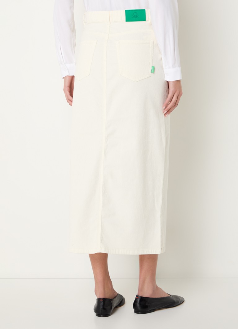 Benetton  Midi rok van corduroy met split
