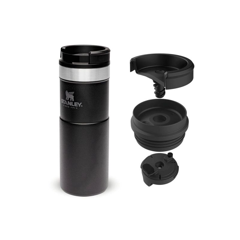 Thermo-Fahrradflasche, Stanley Classic Neverleak Travel Mug 16oz \/ 470ml Matte Black Pebble