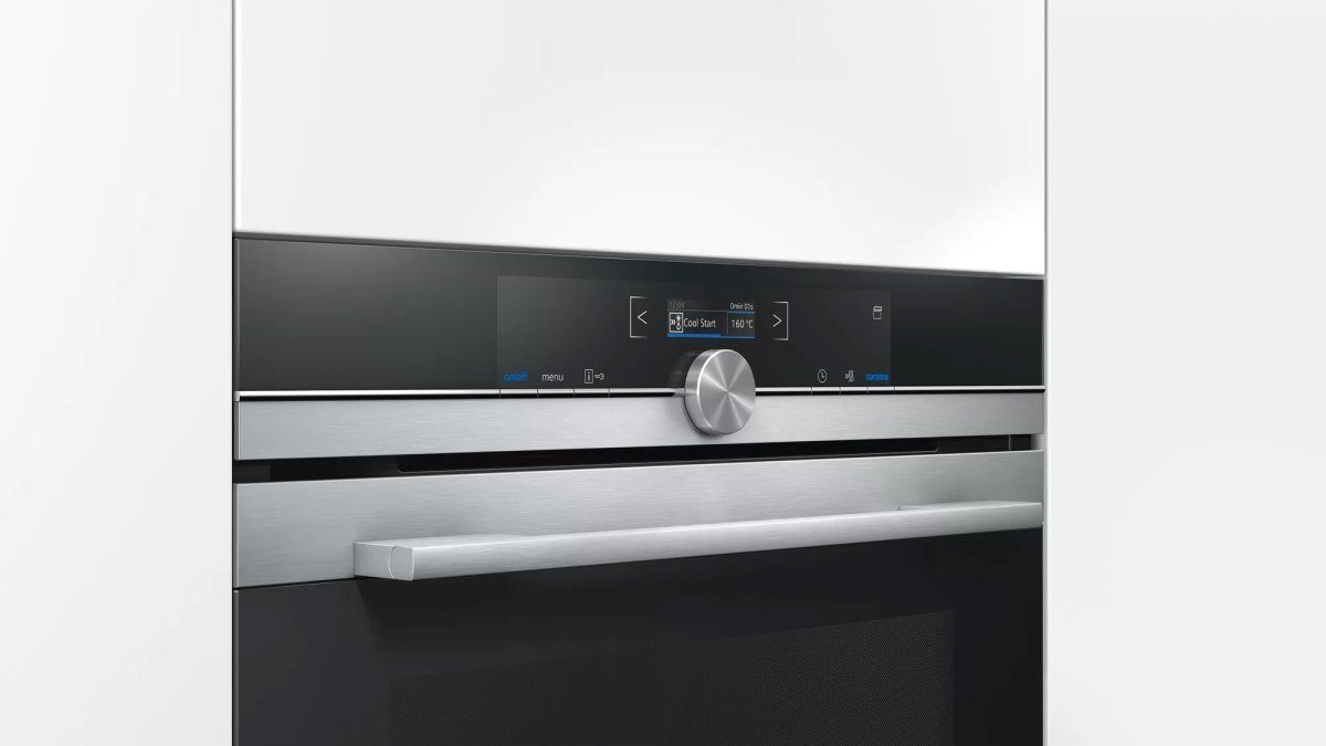 SIEMENS Dampfbackofen Siemens HR675GBS1 iQ700 Dampfbackofen 71L mit Grill, mit 1-fach-Teleskopauszug, Pyrolyse + Hydrolytisch