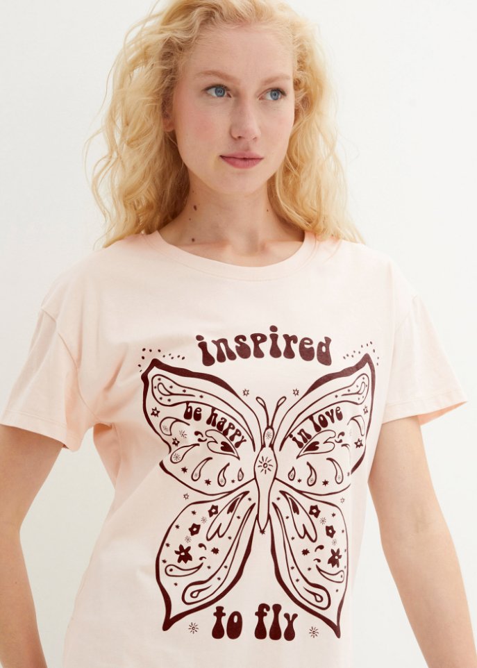 T-Shirt mit platziertem Druck aus Bio-Baumwolle