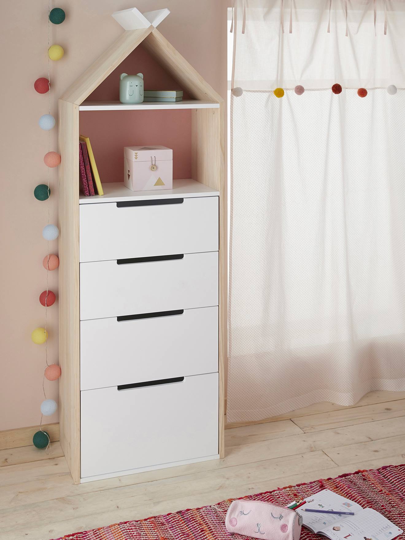 Vertbaudet Kinderzimmer Kommode TIPILI - weiß/natur