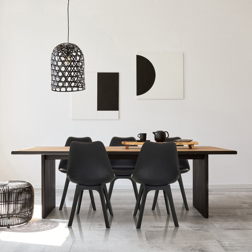 hjh OFFICE Schalenstuhl Schalenstuhl 4er Pack SCANDI P Kunststoff (4er Set), Esszimmerstuhl, Stuhl im skandinavischen Design, PU Sitzkissen