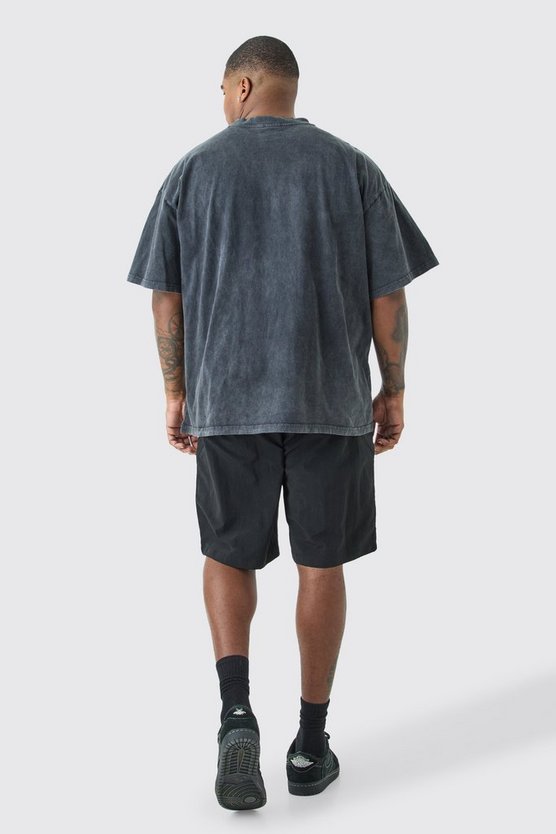 Plus Shorts mit elastischem Bund und asymmetrischem Reißverschluss