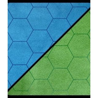 Battlemat 1” Reversible Blue-Green Hexes (23½” x 26” Playing Surface)