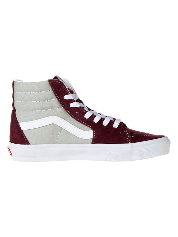 Vans Leder-Sneakers in Bordeaux/ Grau günstig kaufen
