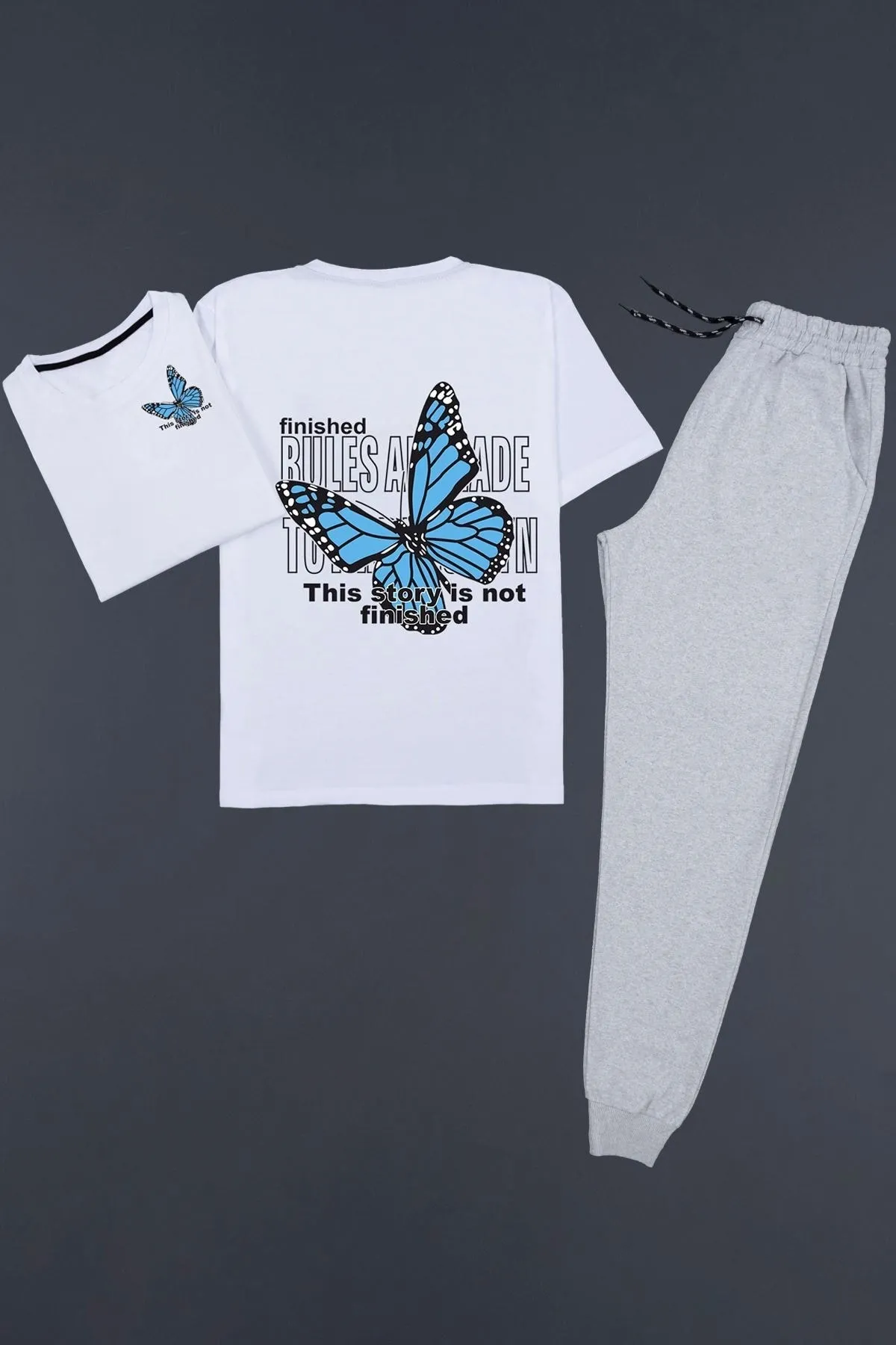 trendypassion  Trainingsanzug-Set mit Schmetterlings-Rückendruck