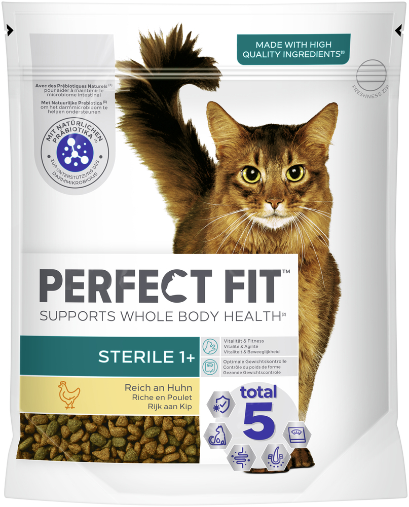 PERFECT FIT Trockenfutter PERFECT FIT Beutel Sterile 1+ mit Huhn 6x750 g