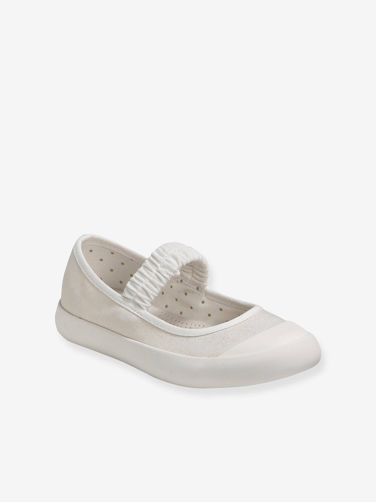 Ballerines en toile fille denim imprimé coeur