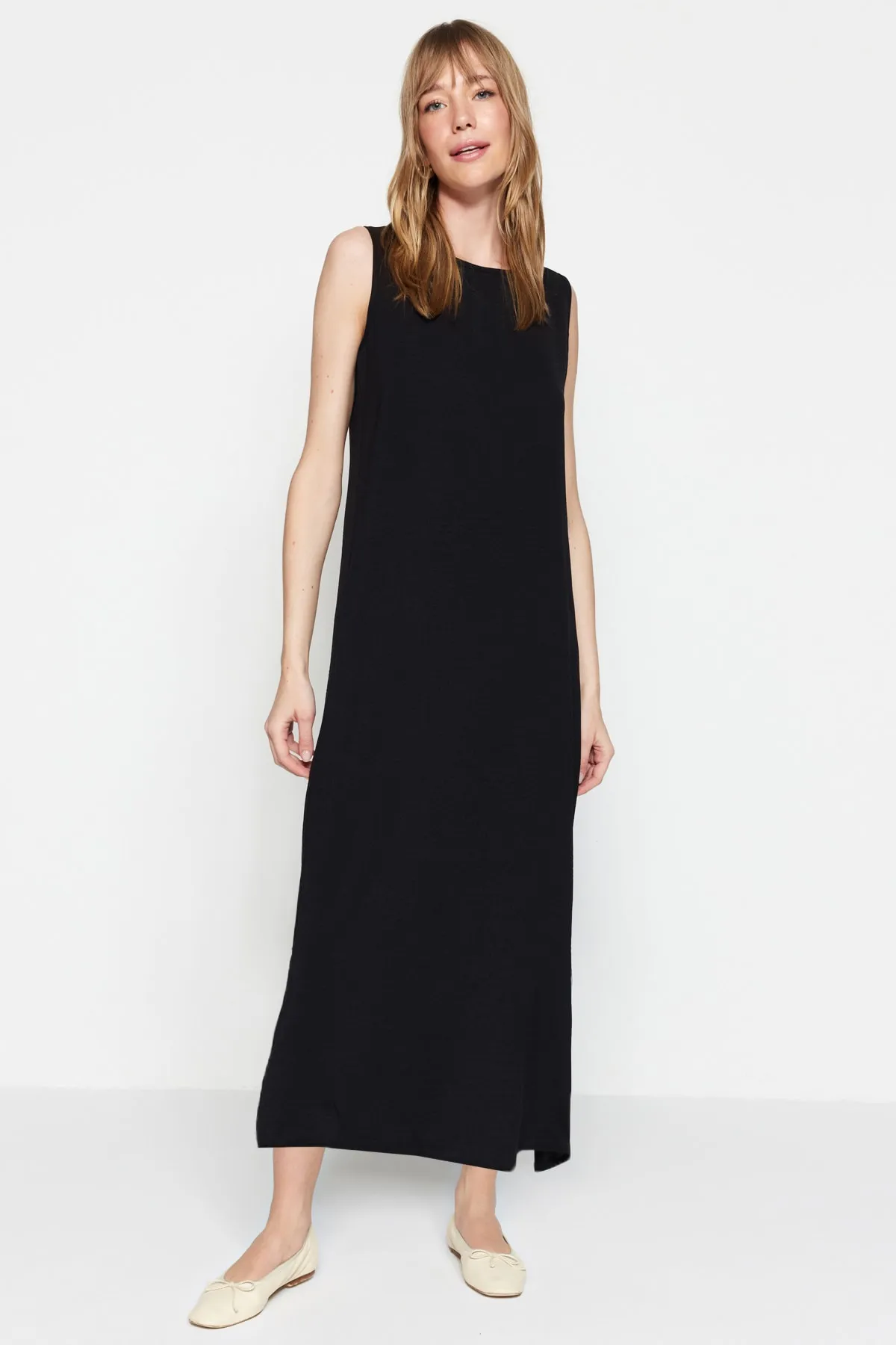 Trendyol Modest  Schwarz-Beige 2er-Pack Unterwäsche Aerobin Woven Lining Dress TCTSS23EB00146