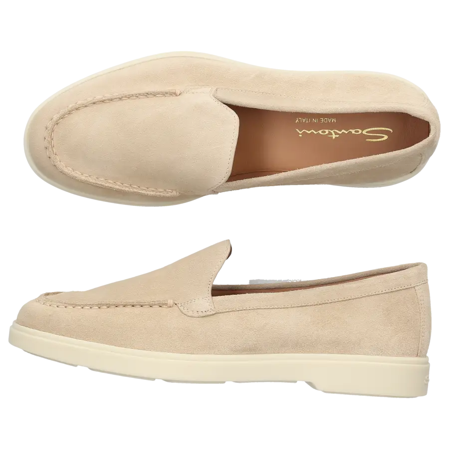 Santoni - Loafer 58856 Veloursleder - beige